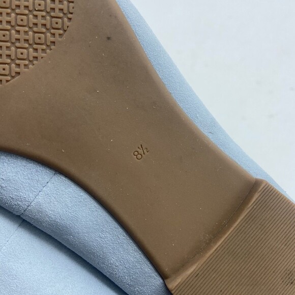 Tory Burch Chelsea Ballet Flat Kid Suede Baby Blue Size 8.5 - Picture 6 of 7